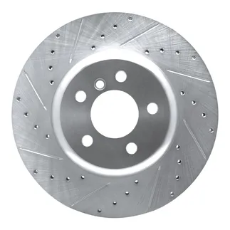 R1 Concepts EDZ-31114L Brake Rotor Drilled and Slotted Silver